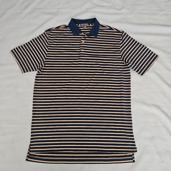 Peter Millar Summer Comfort Striped Collared Short Sleeve Polo Shirt Size Medium - Picture 3 of 11